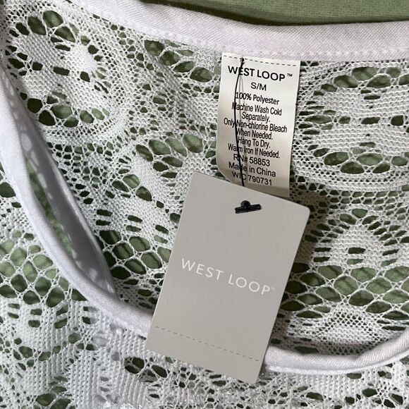 West Loop Cover Up Dress Womens S/M White Crochet Lace Racerback Beach Swim - Picture 4 of 11